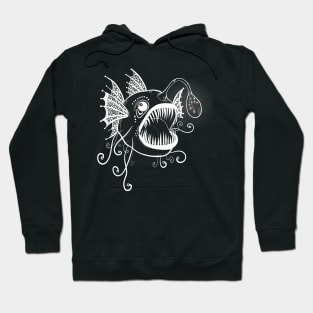 Angler fish with light bulb with flowers Hoodie